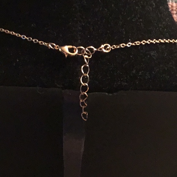 3” TEAL AGATE PENDANT on GOLD TONE NECKLACE - Picture 6 of 7